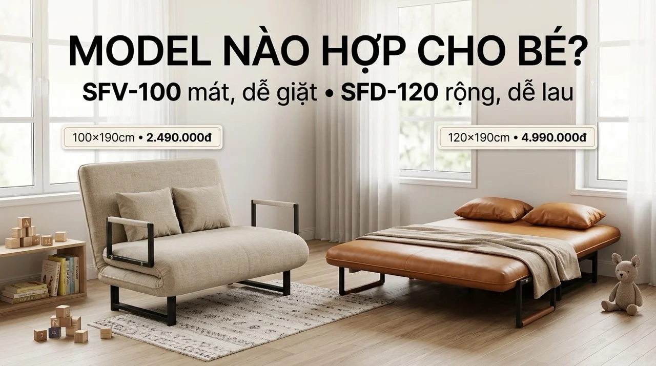 Sofa Giường Cho Trẻ Em - An Toàn & Phù Hợp Lứa Tuổi Nào? 9 Gợi Ý Model HAKAWA Phù Hợp Cho Trẻ