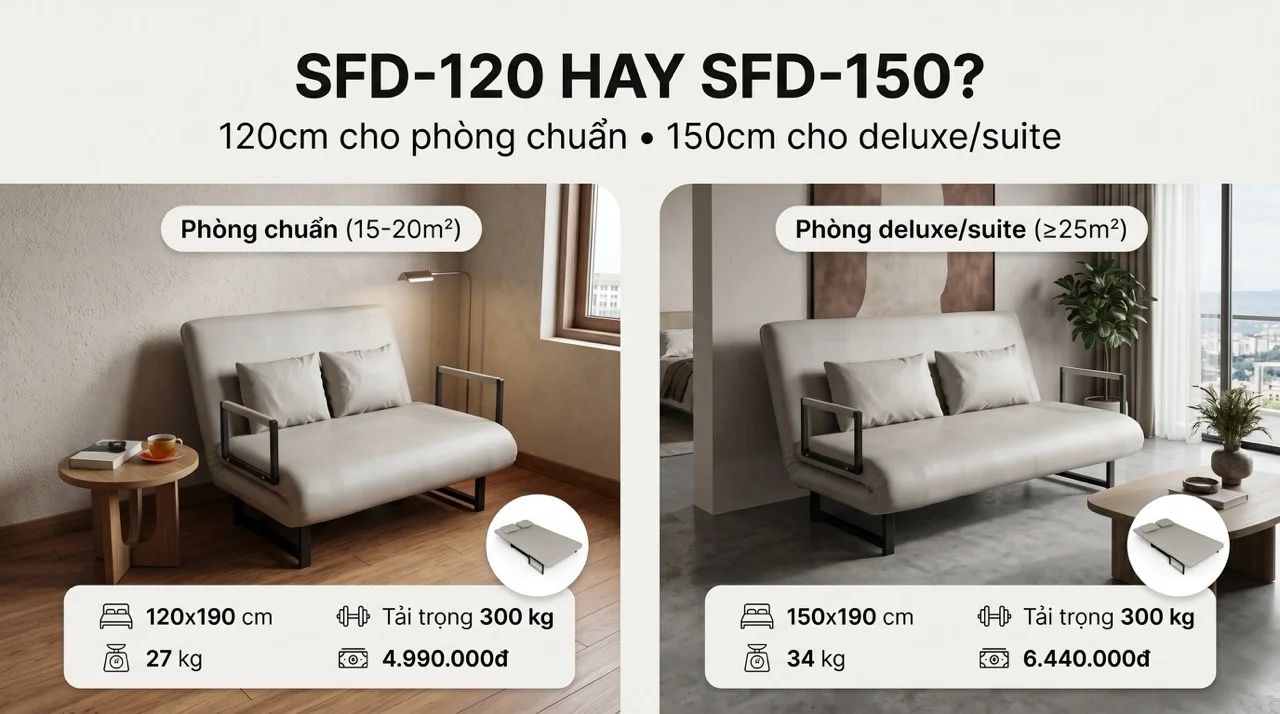 Sofa Giường Cho Homestay - Tăng Chỗ Ngủ, Không Tốn Diện Tích 9 Gợi Ý Model HAKAWA Phù Hợp Từng Loại Homestay