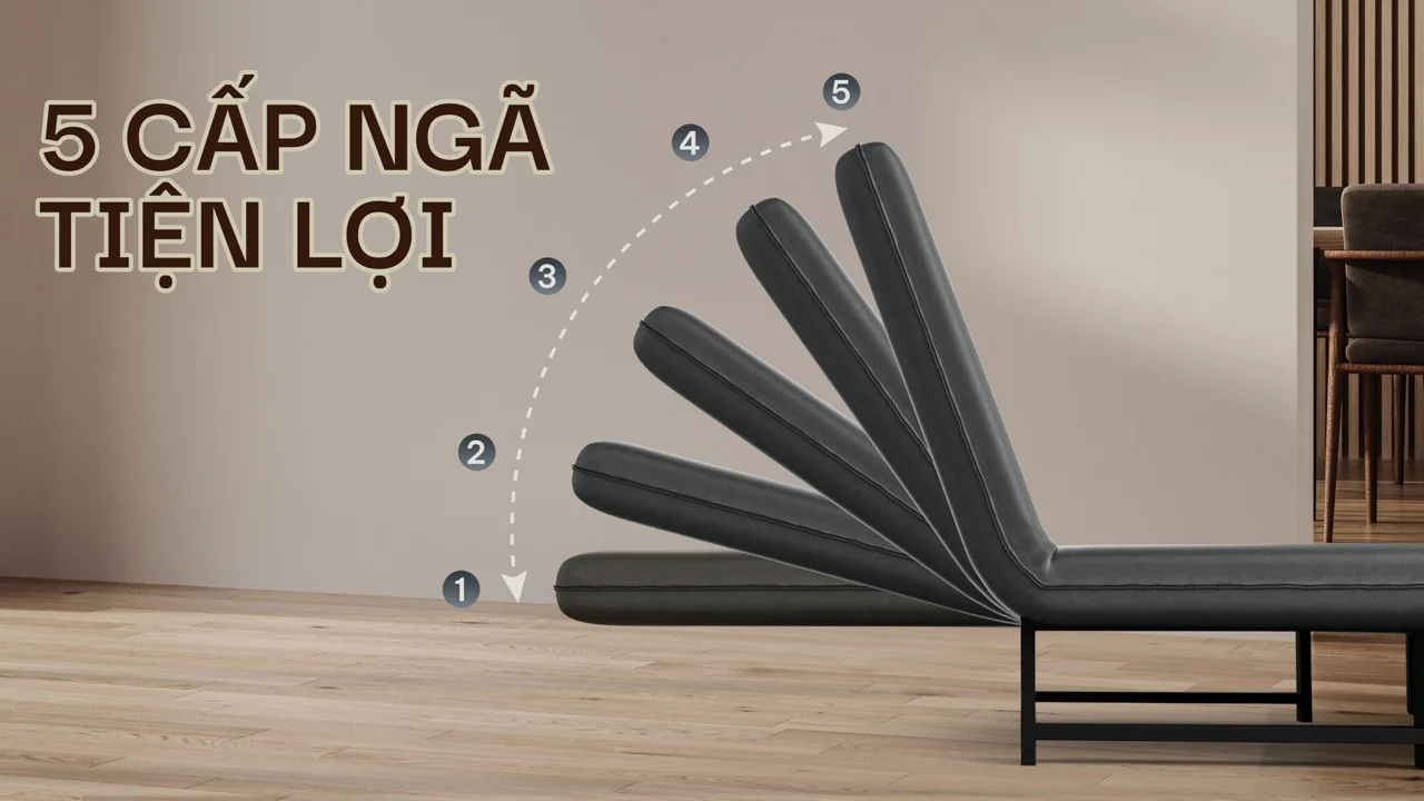 Sofa Giường Da HAKAWA SFD-100 18 Hệ thống 5 cấp ngả SFD-100