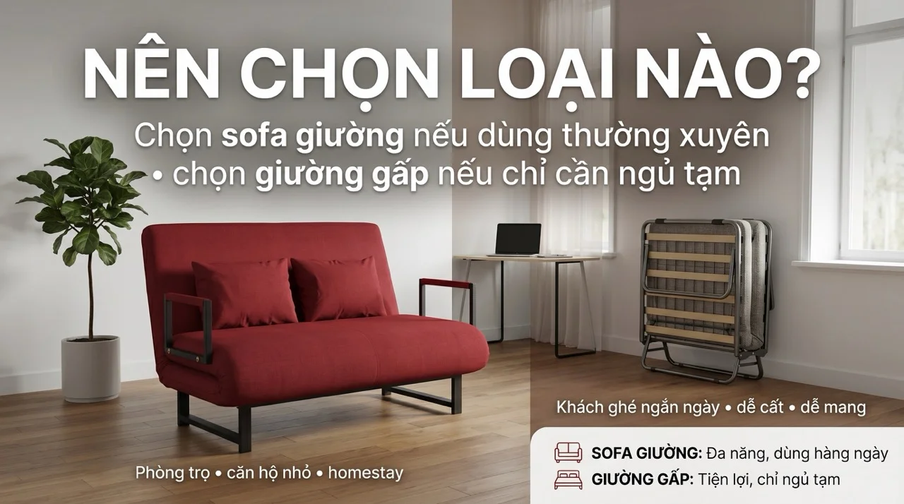 Sofa Giường Hay Giường Gấp - Nên Chọn Loại Nào? 10 Nên Chọn Loại Nào Gợi Ý Theo Từng Trường Hợp