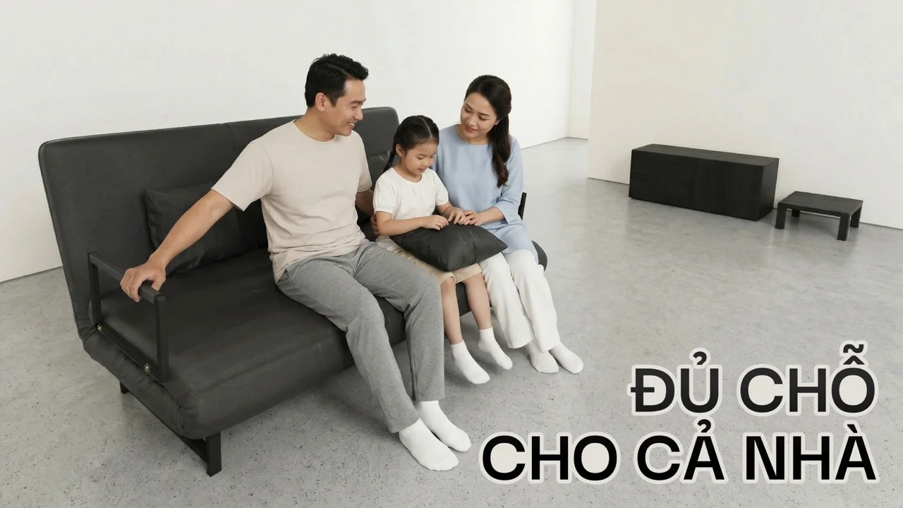 Sofa Giường Da HAKAWA SFD-150 16 ngồi thoải mái cho ba người trưởng thành