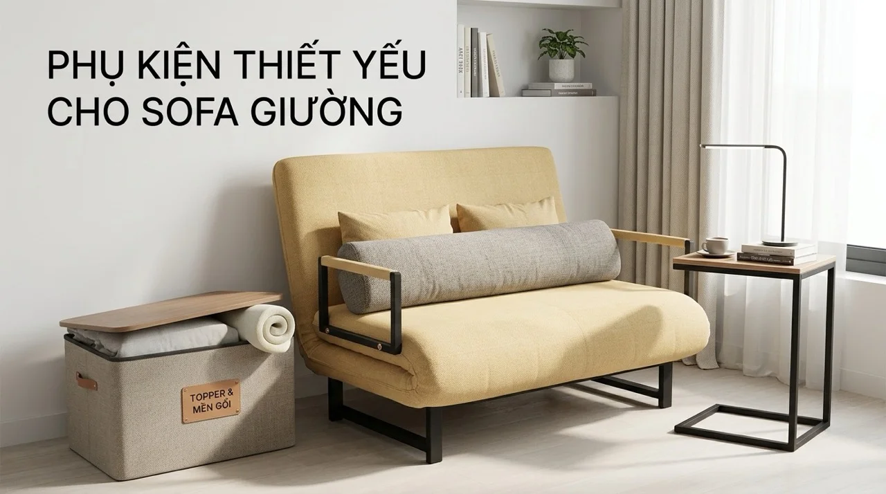 Phụ Kiện Sofa Giường - Topper, Gối, Ga Trải Nên Mua Gì? 10 Phụ Kiện Khác Nên Có Cho Sofa Giường