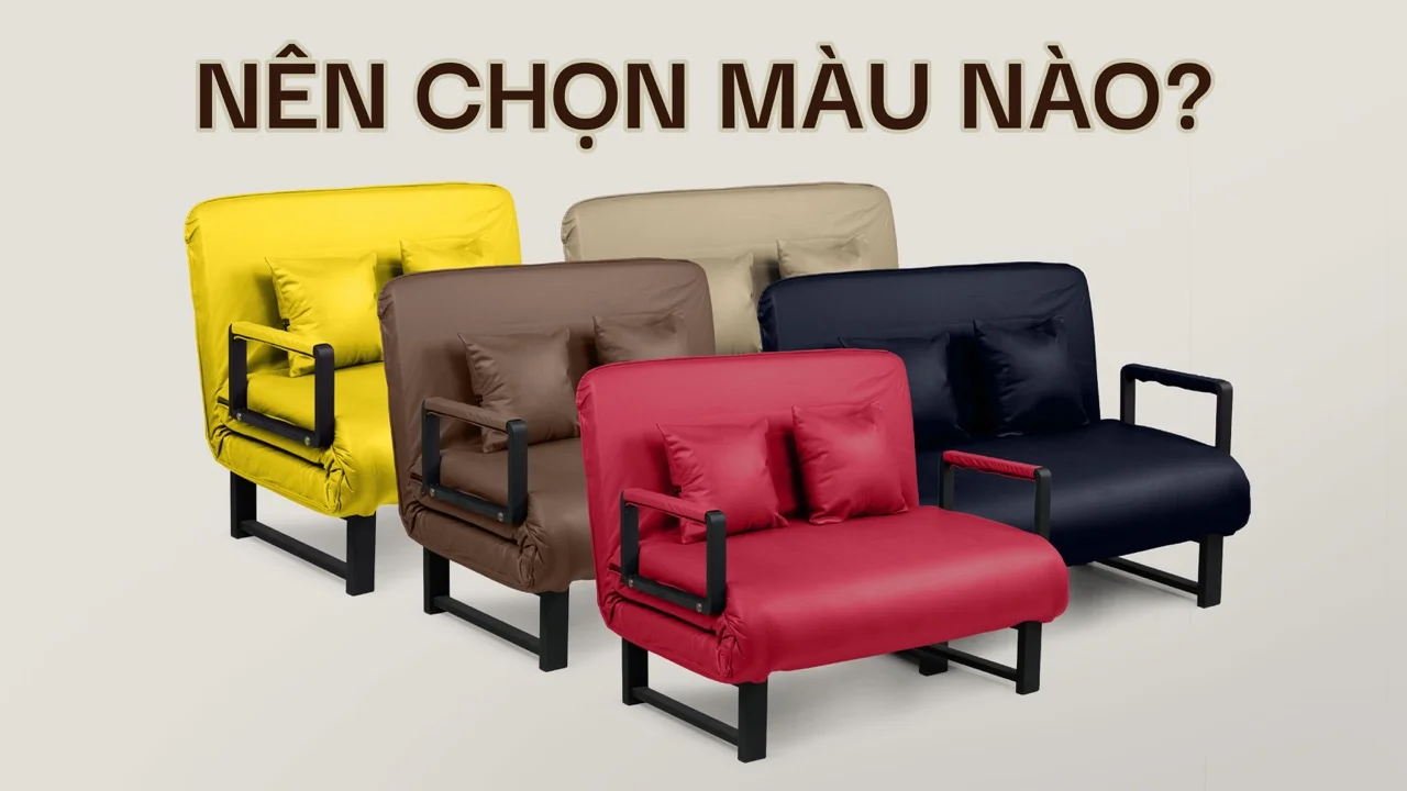 Sofa Giường Da HAKAWA SFD-100 19 SFD-100 có 5 màu gồm Nâu, Xanh đen, Kem, Vàng, Đỏ