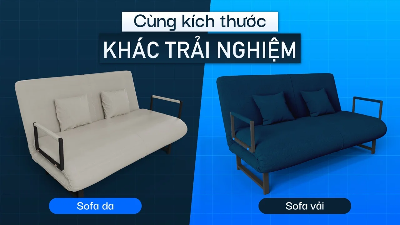 Sofa Giường Vải HAKAWA SFV-150 14 SFV-150 so với SFD-150 - Cùng kích thước, khác trải nghiệm