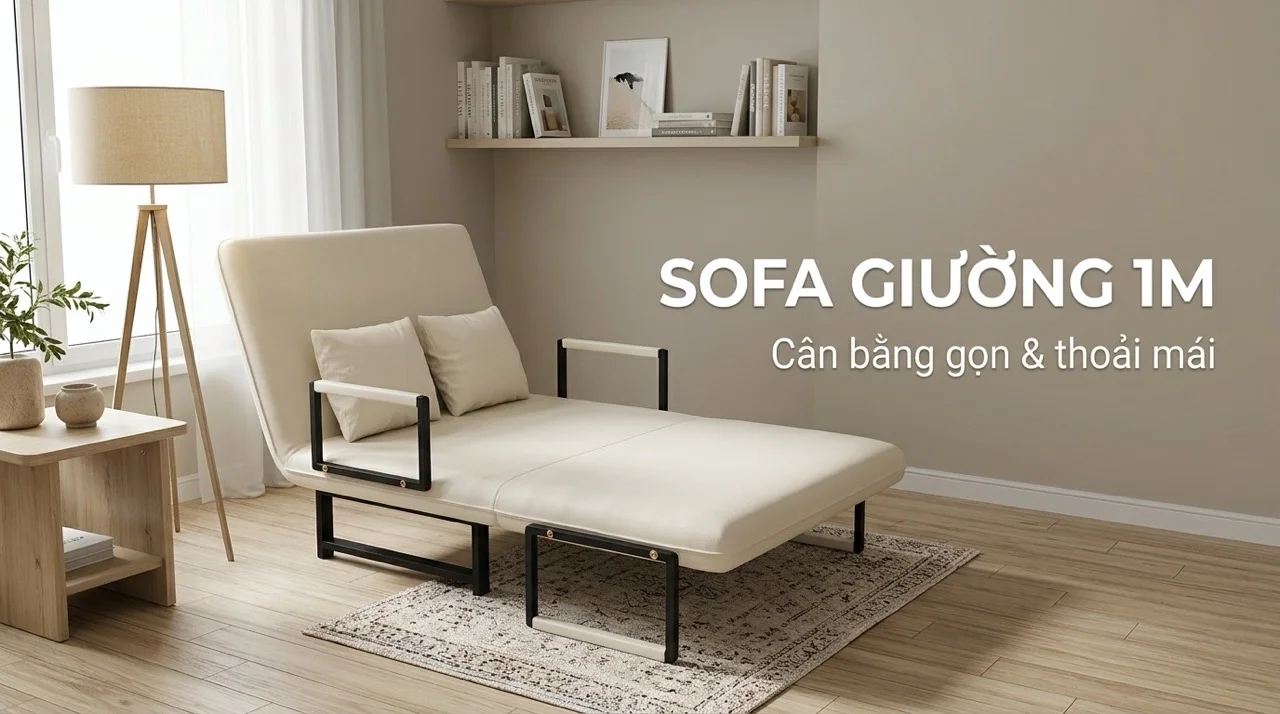 Kích Thước Sofa Giường - Hướng Dẫn Chọn Theo Diện Tích Phòng 7 Sofa giường size 1m là bản nâng cấp hợp lí từ size 80cm