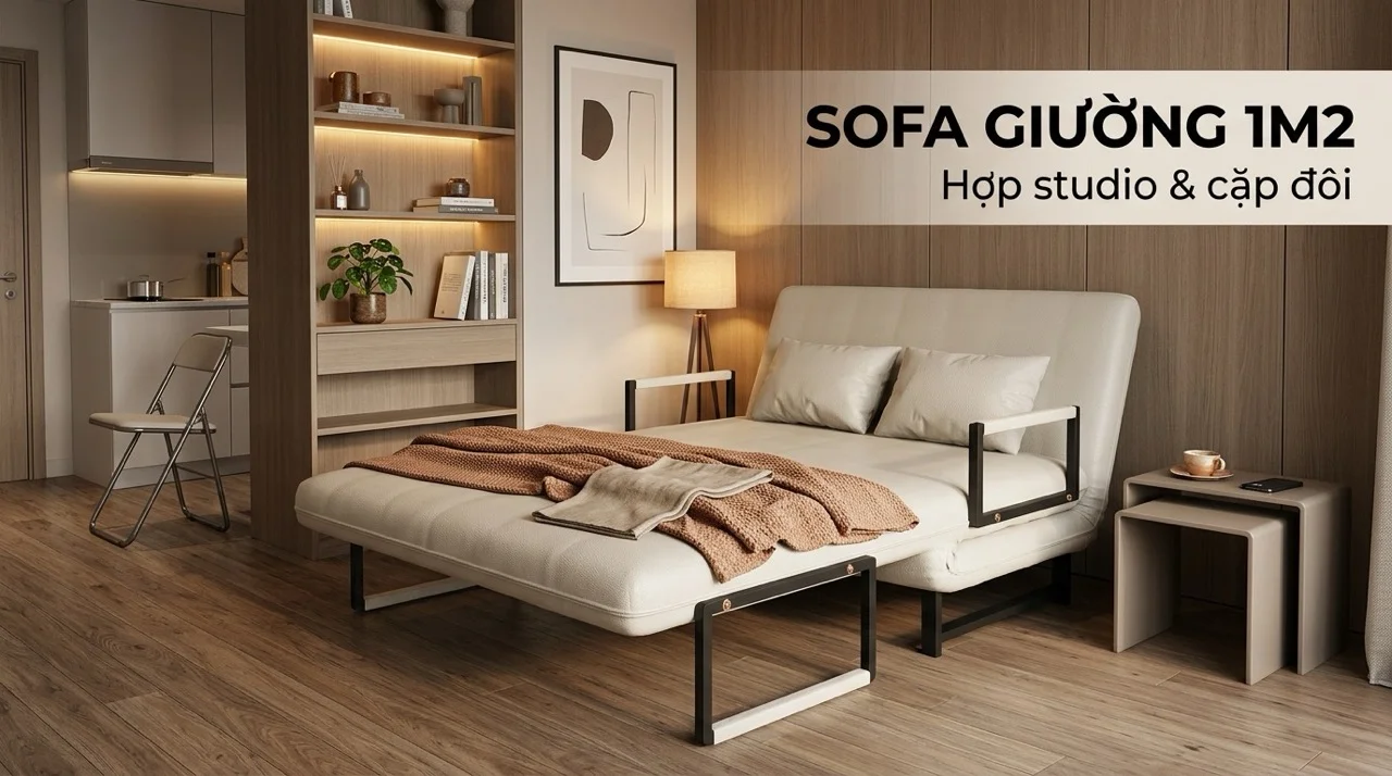 Kích Thước Sofa Giường - Hướng Dẫn Chọn Theo Diện Tích Phòng 8 1m2 là mốc bắt đầu chuyển từ “nằm một người rộng rãi” sang “hai người có thể sử dụng được