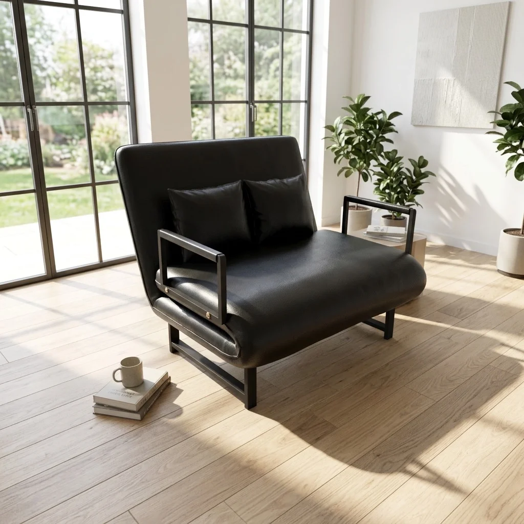 Sofa Giường Da HAKAWA SFD-100 6 Sofa Giường Da HAKAWA SFD-100 màu đen