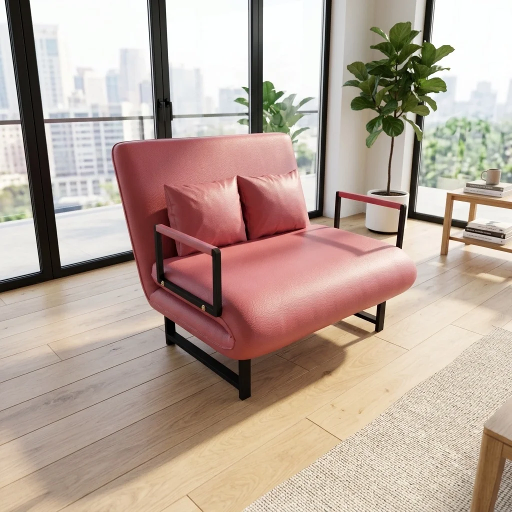 Sofa Giường Da HAKAWA SFD-100 4 Sofa Giường Da HAKAWA SFD-100 màu hồng