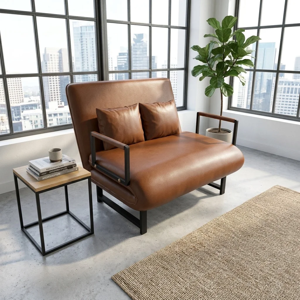 Sofa Giường Da HAKAWA SFD-100 1 Sofa Giường Da HAKAWA SFD-100 màu nâu