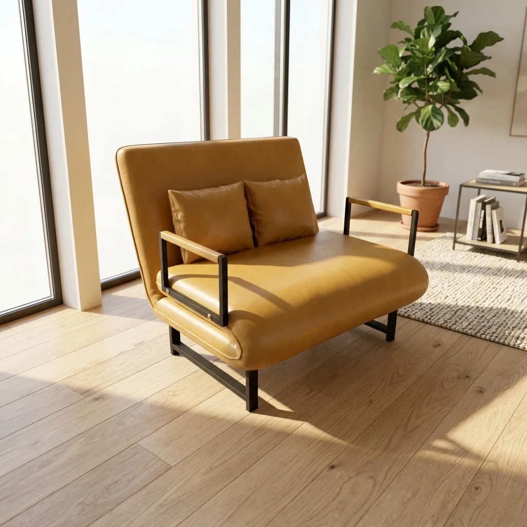 Sofa Giường Da HAKAWA SFD-100 3 Sofa Giường Da HAKAWA SFD-100 màu vàng