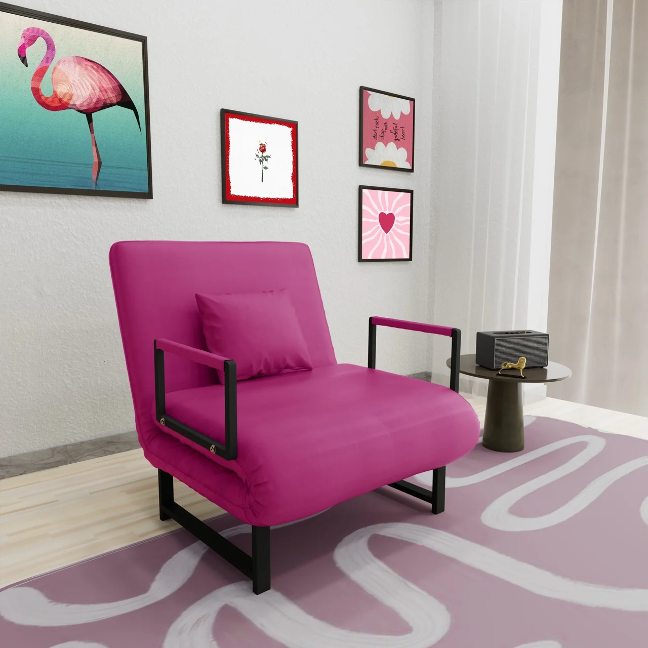 Sofa Giường Da HAKAWA SFD-80 5 Sofa Giường Da HAKAWA SFD-80 màu hồng