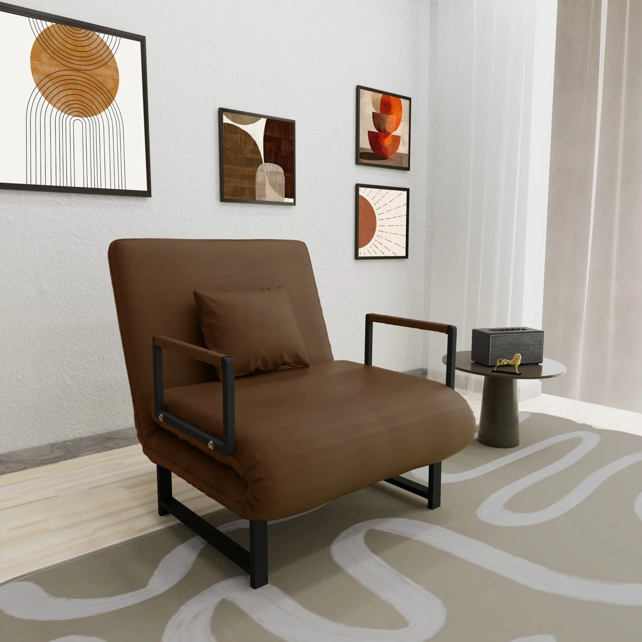 Sofa Giường Da HAKAWA SFD-80 4 Sofa Giường Da HAKAWA SFD-80 màu nâu