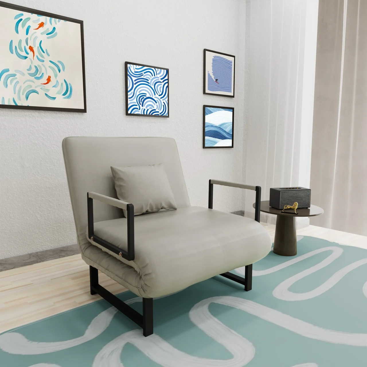 Sofa Giường Da HAKAWA SFD-80 màu trắng
