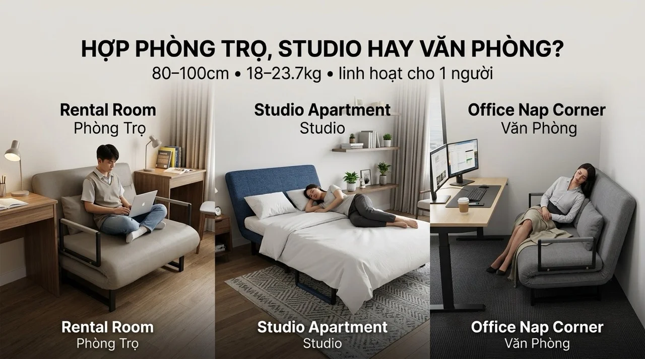 Sofa Giường Đơn 80cm & 1m - Gọn Nhẹ Cho 1 Người 10 Sofa Giường Đơn Phù Hợp Không Gian Nào