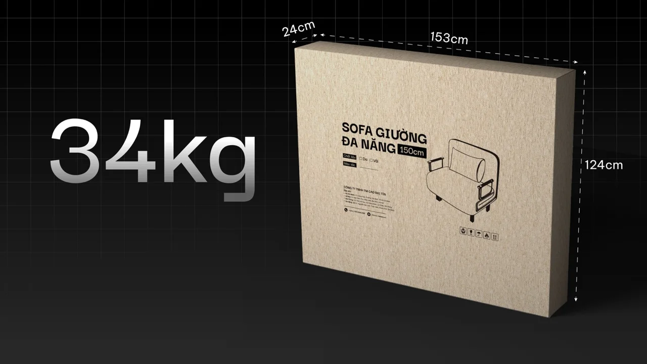 Sofa Giường Da HAKAWA SFD-150 18 sofa giường Hakawa SFD-150 có trọng lượng 34kg