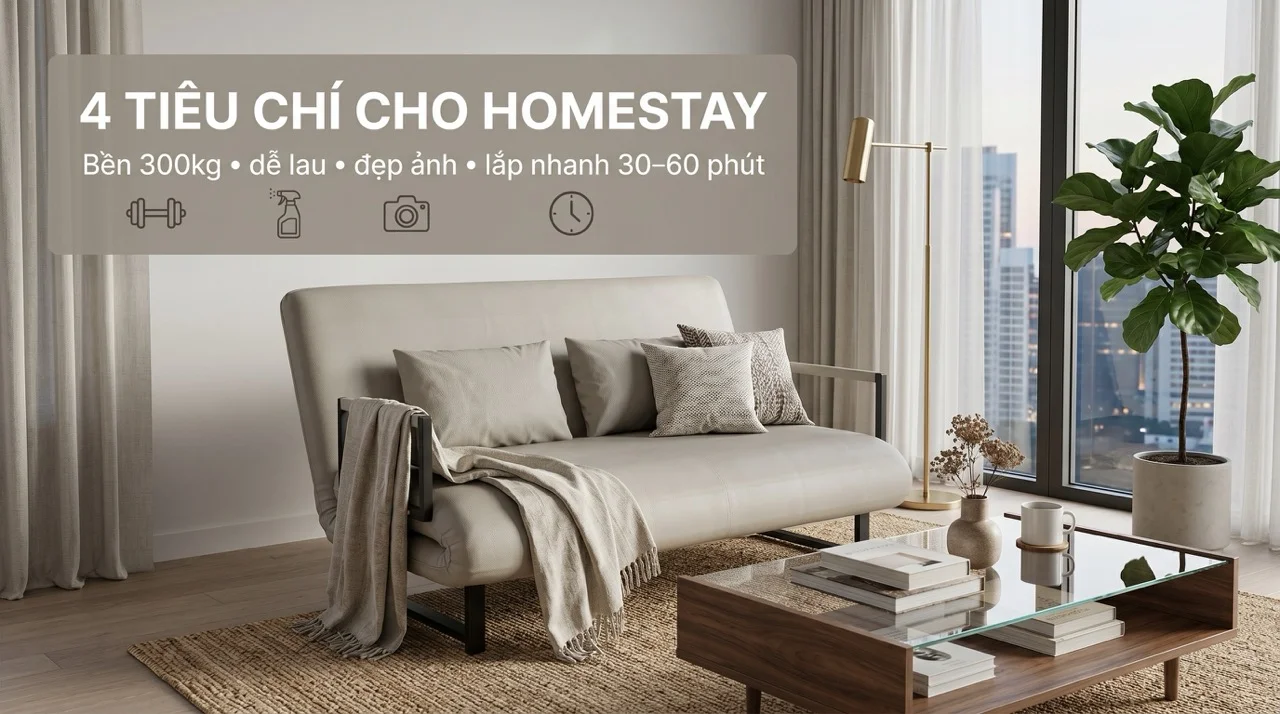 Sofa Giường Cho Homestay - Tăng Chỗ Ngủ, Không Tốn Diện Tích 7 Sofa Giường Homestay Cần Đáp Ứng Tiêu Chí Gì
