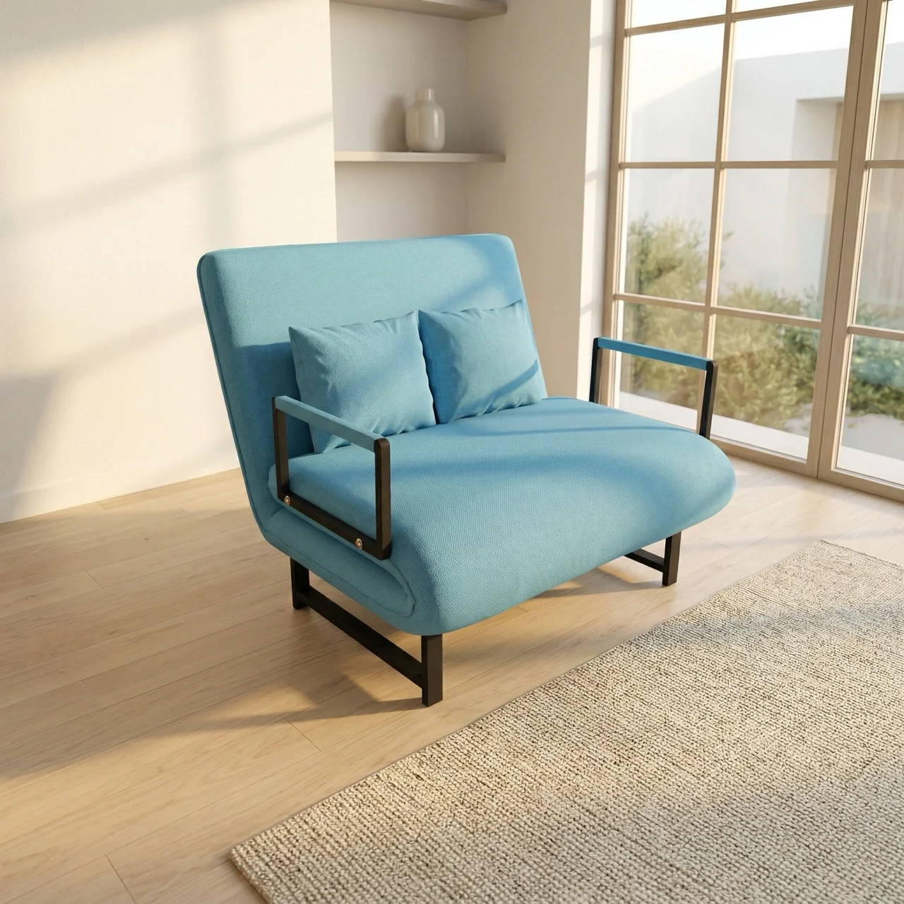 Sofa Giường Vải HAKAWA SFV-100 4 Sofa Giường Vải HAKAWA SFV-100 xanh da trời