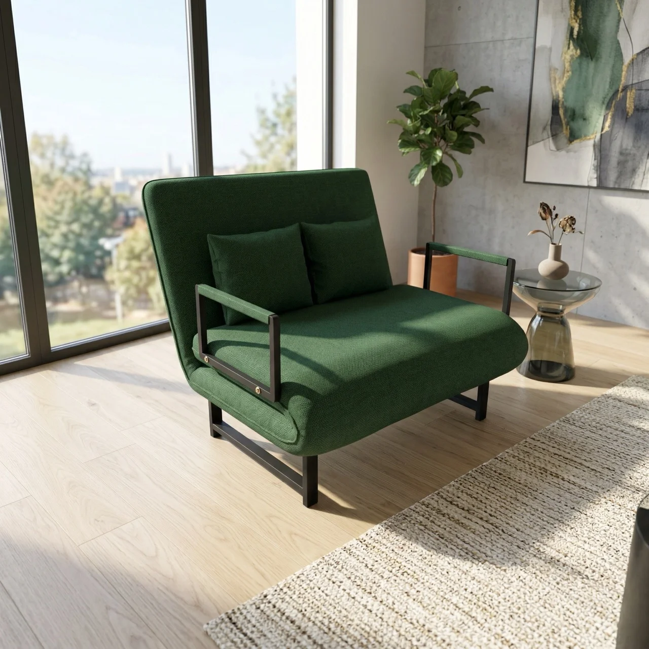 Sofa Giường Vải HAKAWA SFV-100 3 Sofa Giường Vải HAKAWA SFV-100 xanh đậm