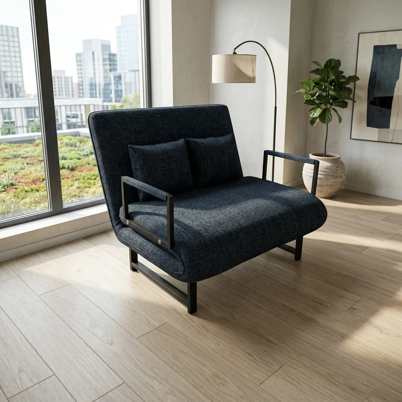 Sofa Giường Vải HAKAWA SFV-100 2 Sofa Giường Vải HAKAWA SFV-100 xanh đen