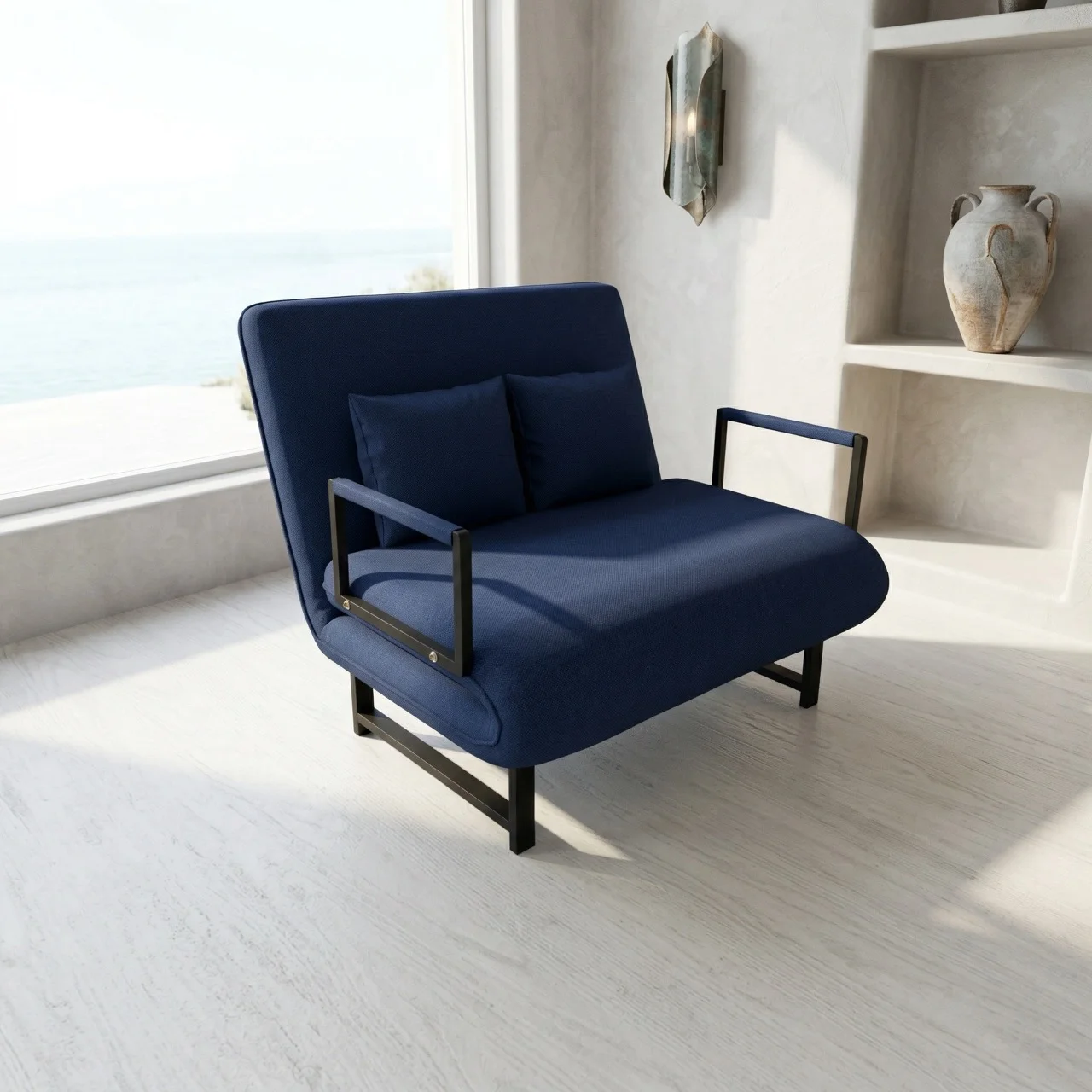 Sofa Giường Vải HAKAWA SFV-100 1 Sofa Giường Vải HAKAWA SFV-100 xanh navi