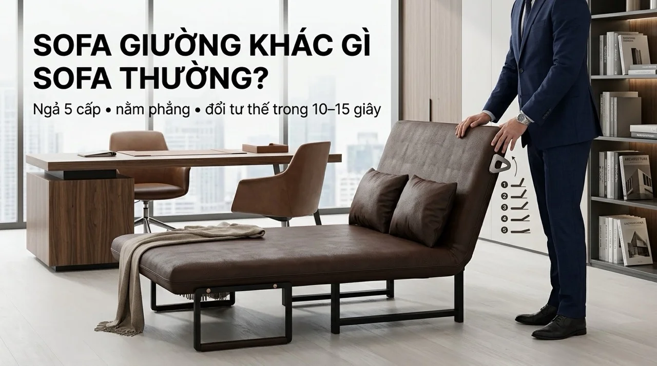 Sofa Giường Văn Phòng - Góc Nghỉ Trưa Gọn Gàng Cho Nhân Viên 7 Sofa Giường Văn Phòng Là Gì Khác Gì Sofa Thường