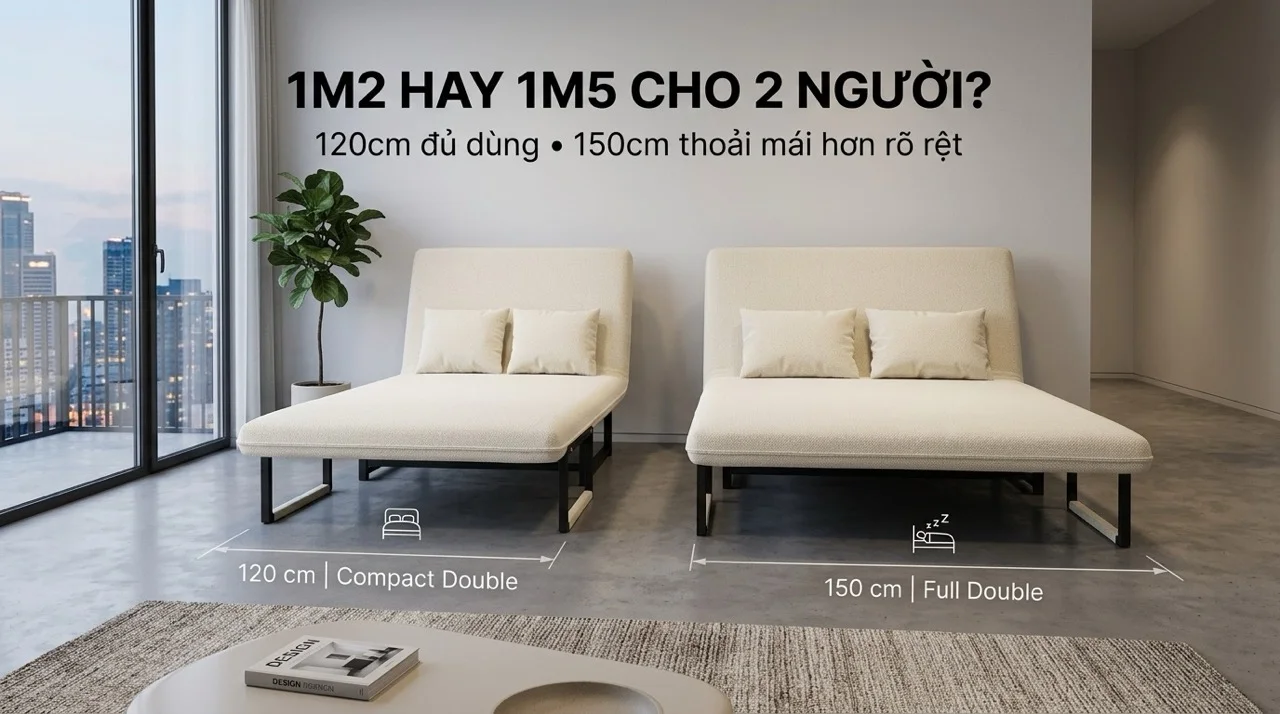 Sofa Giường Đôi 1m2 & 1m5 - Cho 2 Người Ngủ Thoải Mái 7 Tại Sao Sofa Giường 1m2 & 1m5 Phù Hợp Cho 2 Người