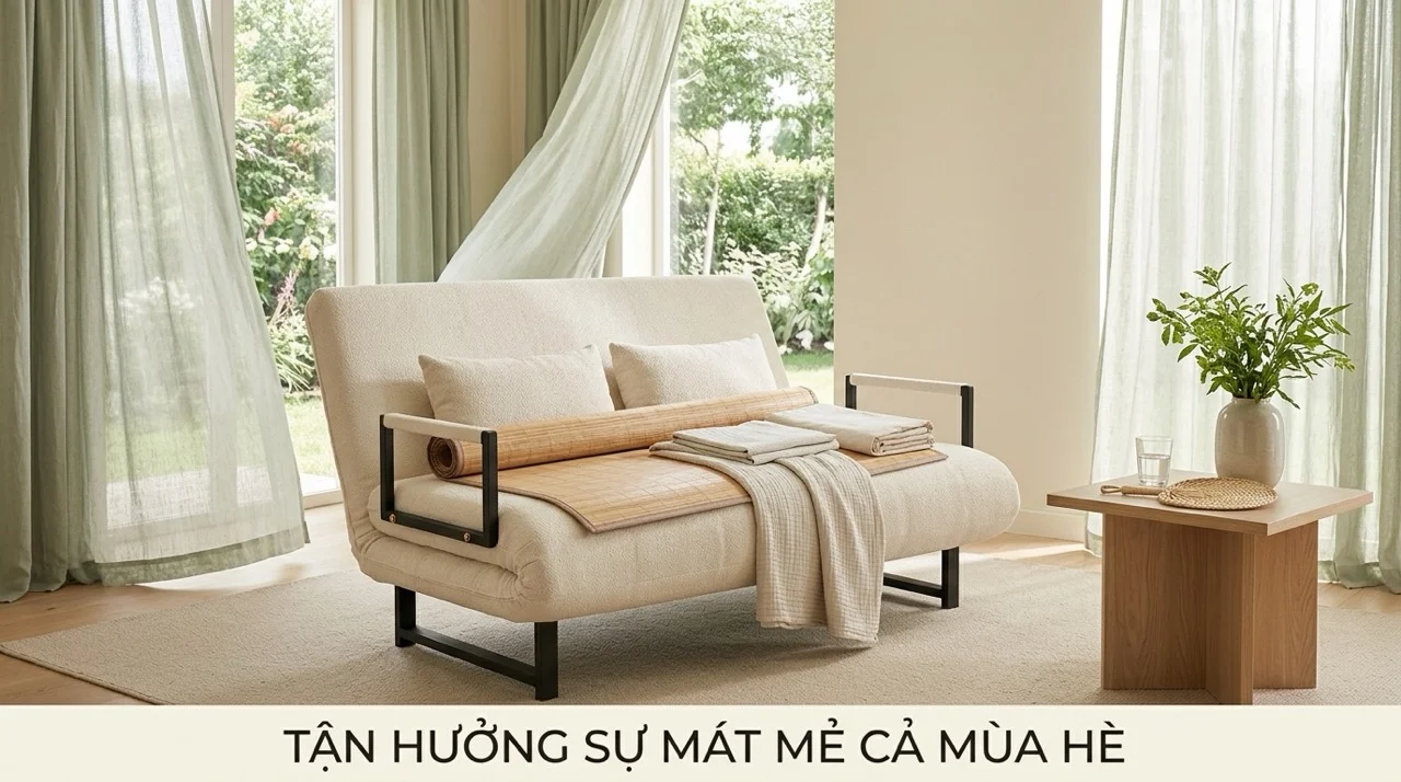 Sofa Giường Mùa Hè - Chất Liệu Nào Thoáng Mát Nhất? 7 Tại Sao Vải Thoáng Khí Là Lựa Chọn Hàng Đầu Cho Mùa Hè Việt Nam