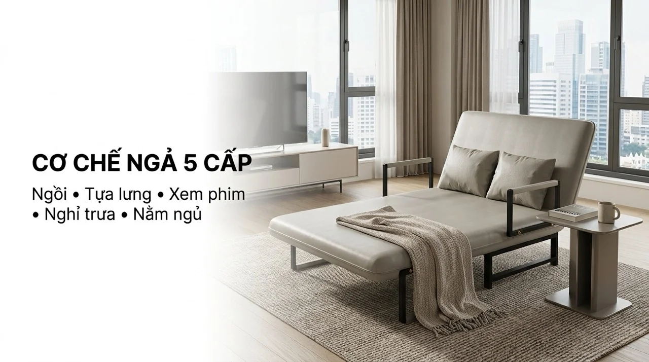 Sofa Giường Thông Minh - Tiêu Chí Chọn Mua & Gợi Ý 7 Tiêu Chí 1 - Cơ Chế Ngả Linh Hoạt Hay Cứng Ngắc