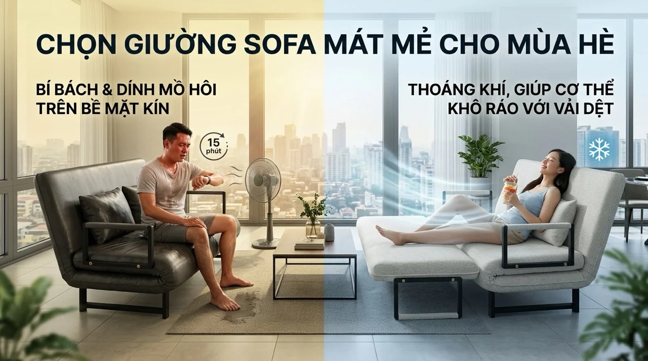 Sofa Giường Mùa Hè - Chất Liệu Nào Thoáng Mát Nhất? 10 Tóm Tắt Chọn Sofa Giường Mùa Hè Theo Điều Kiện Thực Tế