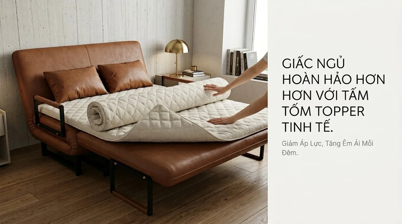 Phụ Kiện Sofa Giường - Topper, Gối, Ga Trải Nên Mua Gì? 7 Topper Nệm Mỏng Phụ Kiện Nên Mua Nhất