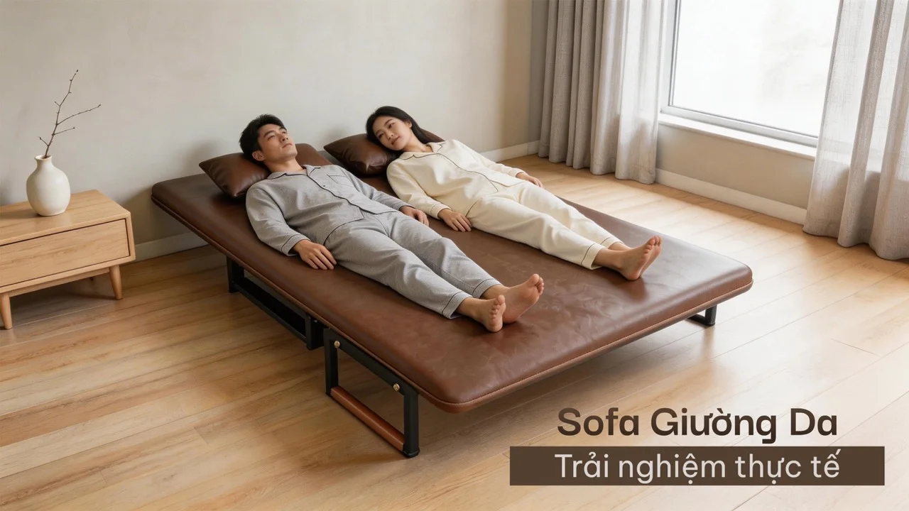 Sofa Giường Da HAKAWA SFD-120 16 Trải nghiệm thực tế khi có hai người nằm trên SFD-120