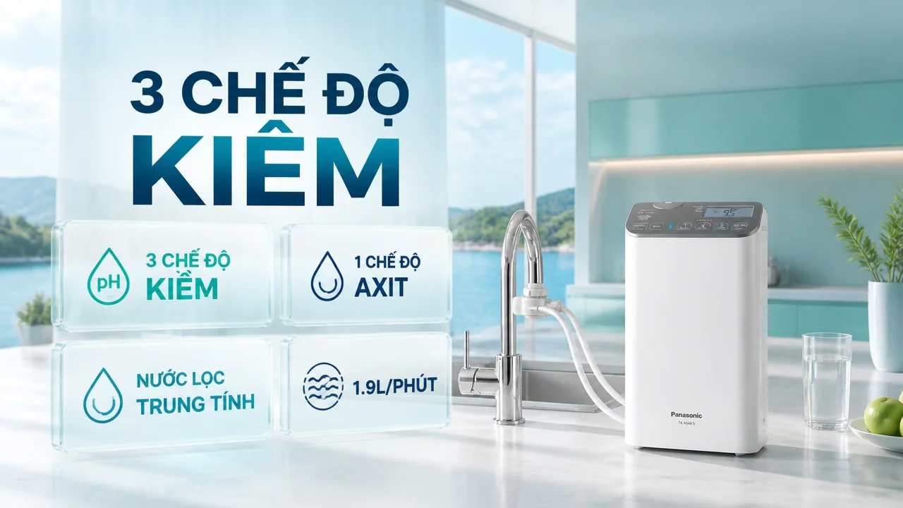 Máy lọc nước ion kiềm Panasonic TK-AS48-S 13 3 loại nước đầu ra và ứng dụng trong sinh hoạt thường ngày