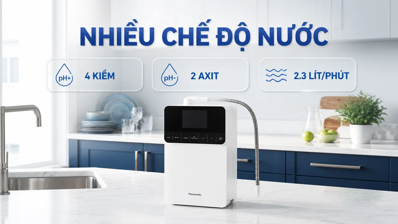 Máy lọc nước ion kiềm Panasonic TK-AS700-WVN 14 4 chế độ nước trong sinh hoạt hằng ngày