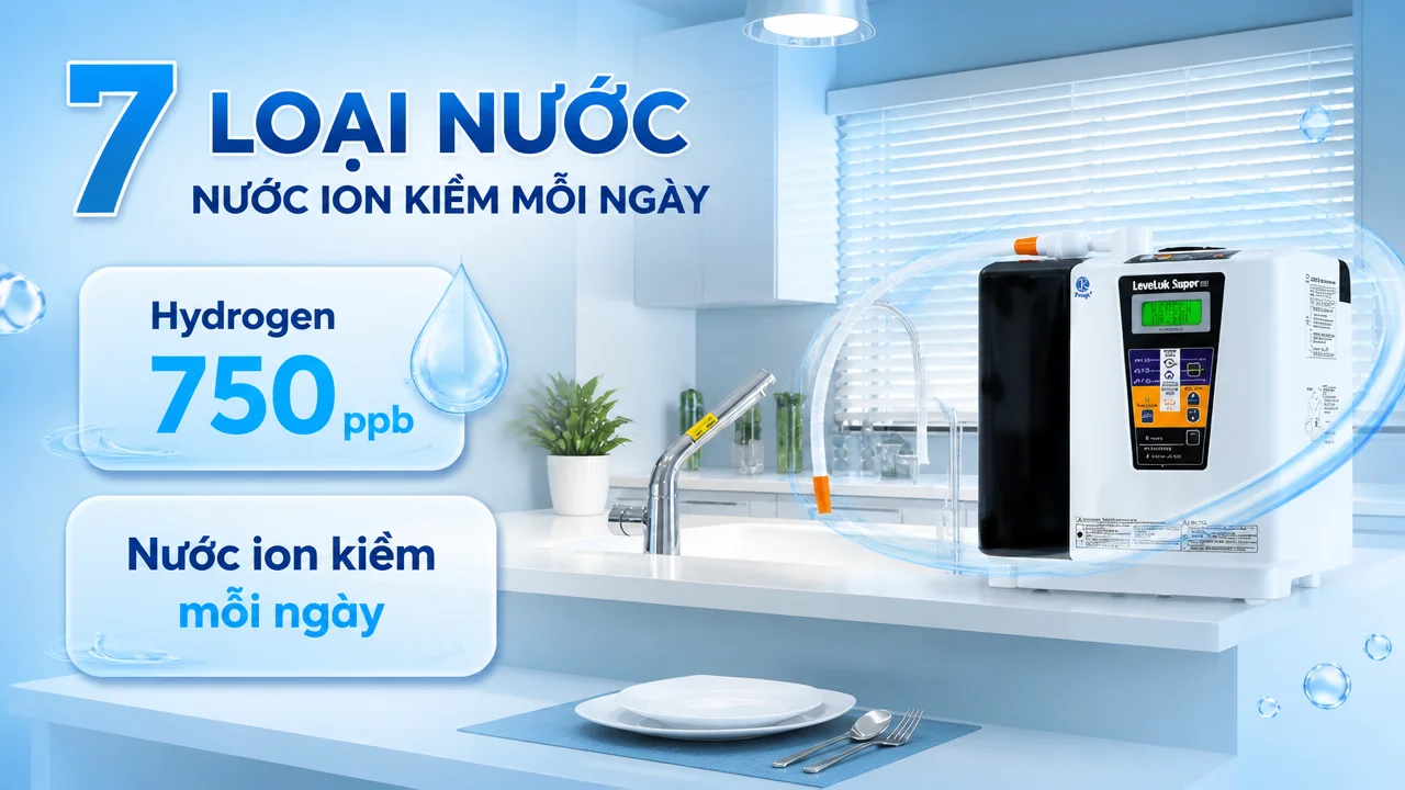 Máy lọc nước Kangen Leveluk Super 501 15 7 nguồn nước đầu ra và lõi lọc trong sử dụng hằng ngày