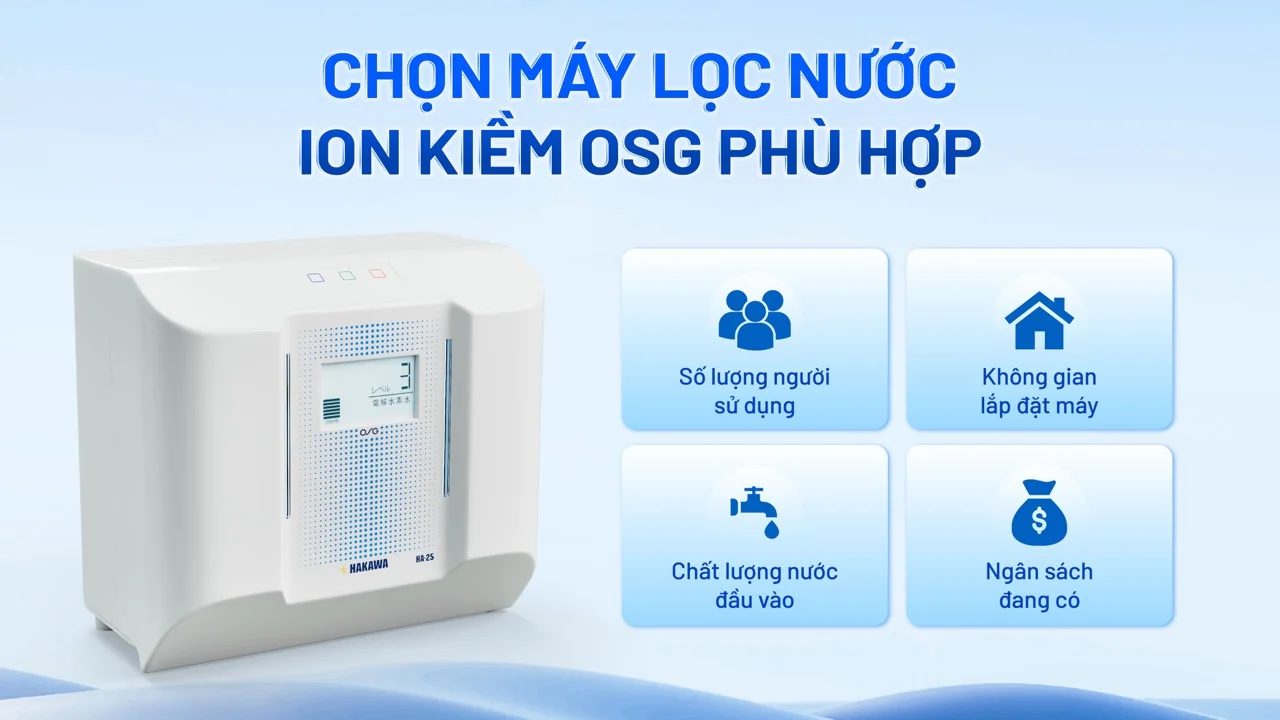 Cách chọn máy lọc nước ion kiềm OSG phù hợp