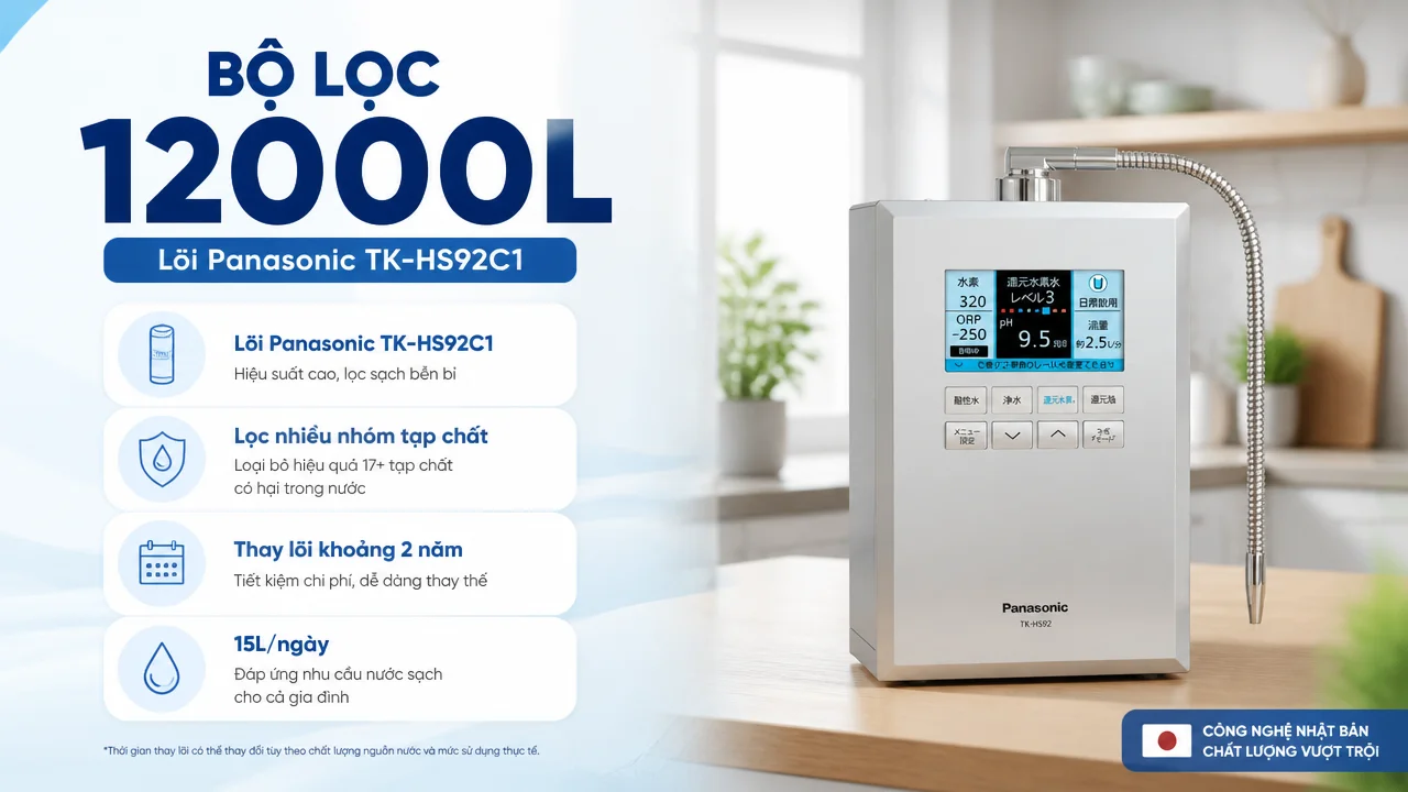 Máy lọc nước ion kiềm Panasonic TK-HS92-S 16 Đánh giá độ bền, chi phí vận hành và không gian lắp đặt