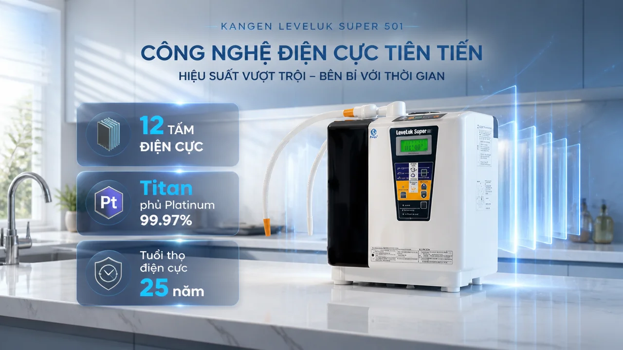 Điểm đ&aacute;ng ch&uacute; &yacute; của hệ điện ph&acirc;n 12 tấm điện cực