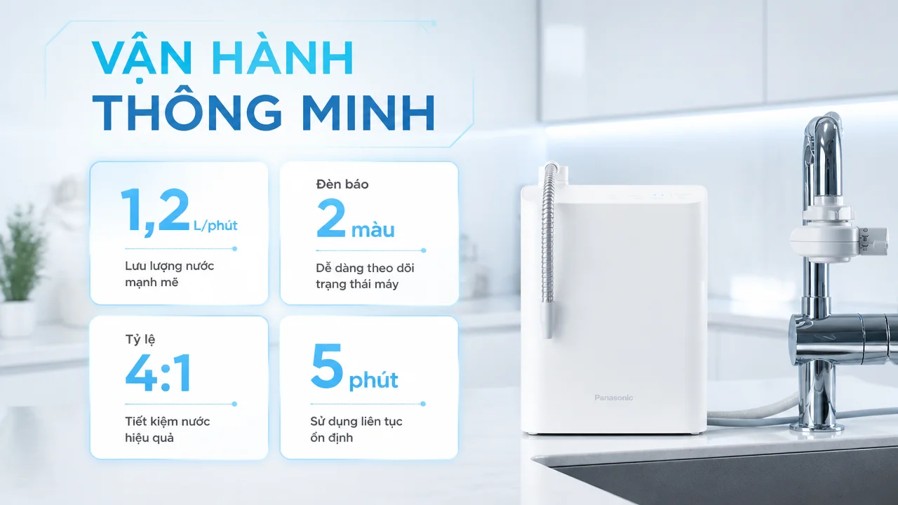 Máy lọc nước ion kiềm Panasonic TK-AS31 15 Khả năng vận hành thông minh