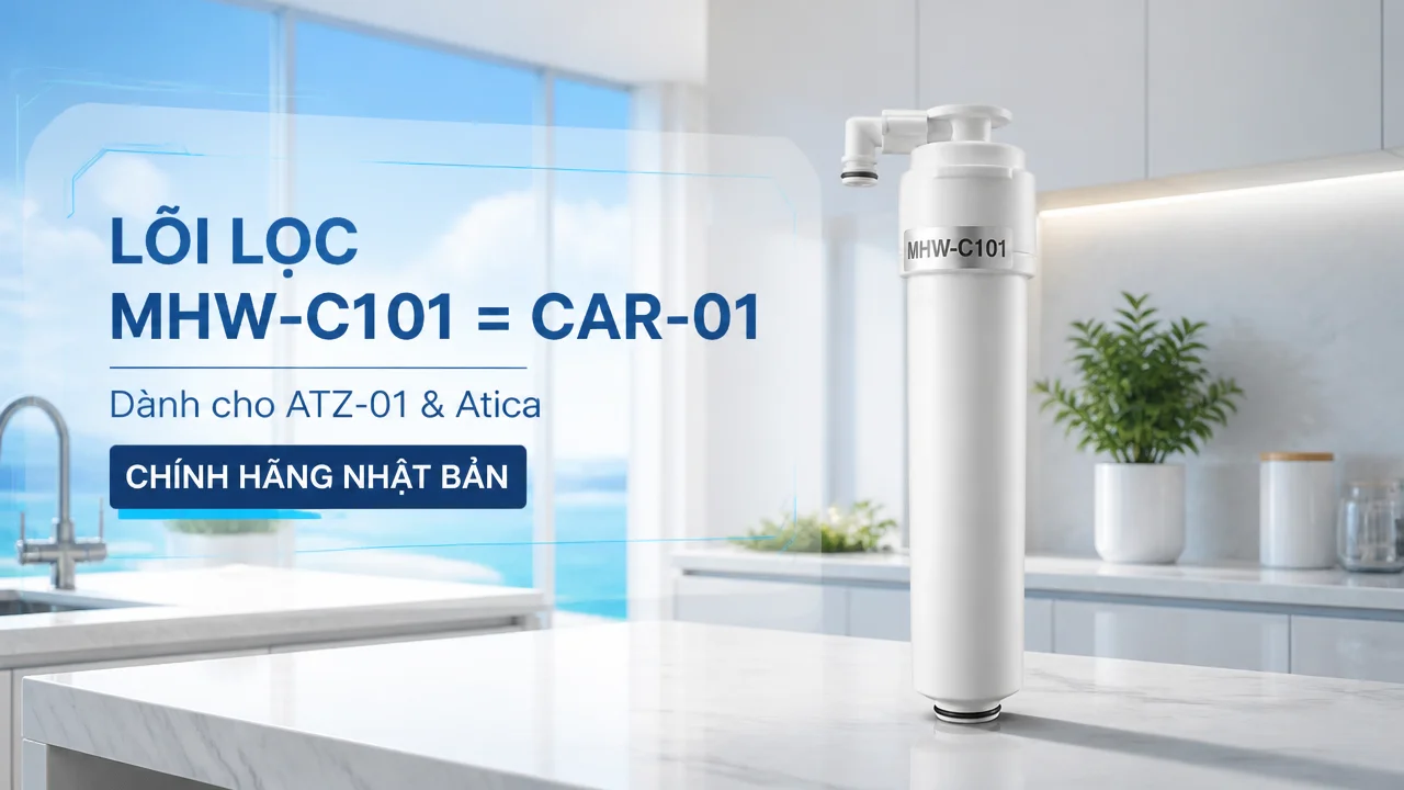 Lõi lọc nước Hitachi Maxell MHW-C101 = CAR-01 4 Lõi lọc thay thế cho các dòng máy Hitachi Maxell và Atica