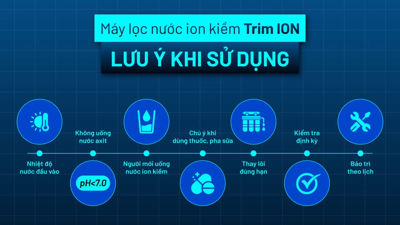 Lưu ý khi sử dụng máy lọc nước ion kiềm Trim Ion