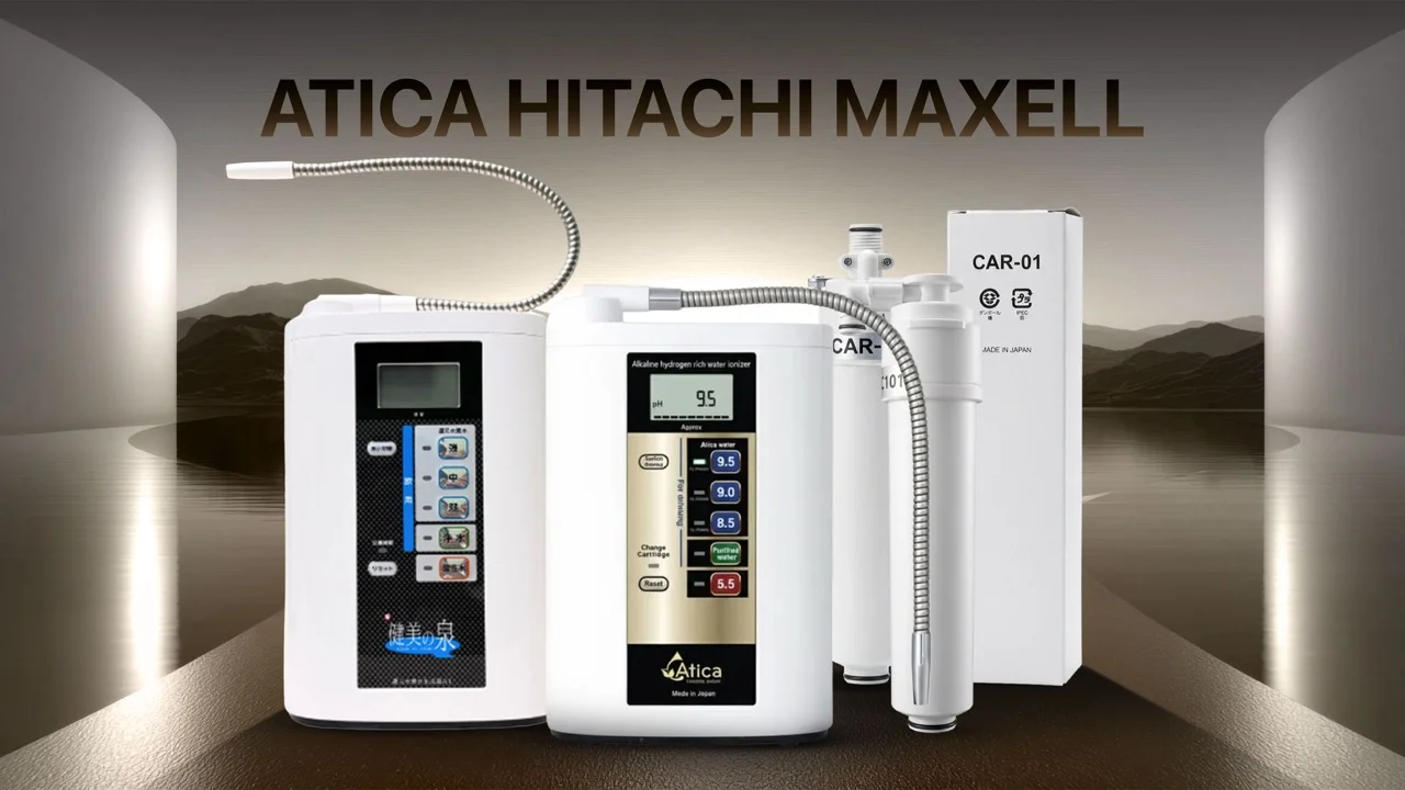 Máy lọc nước ion kiềm Atica Hitachi Maxell Nhật Bản chính hãng tại HAKAWA