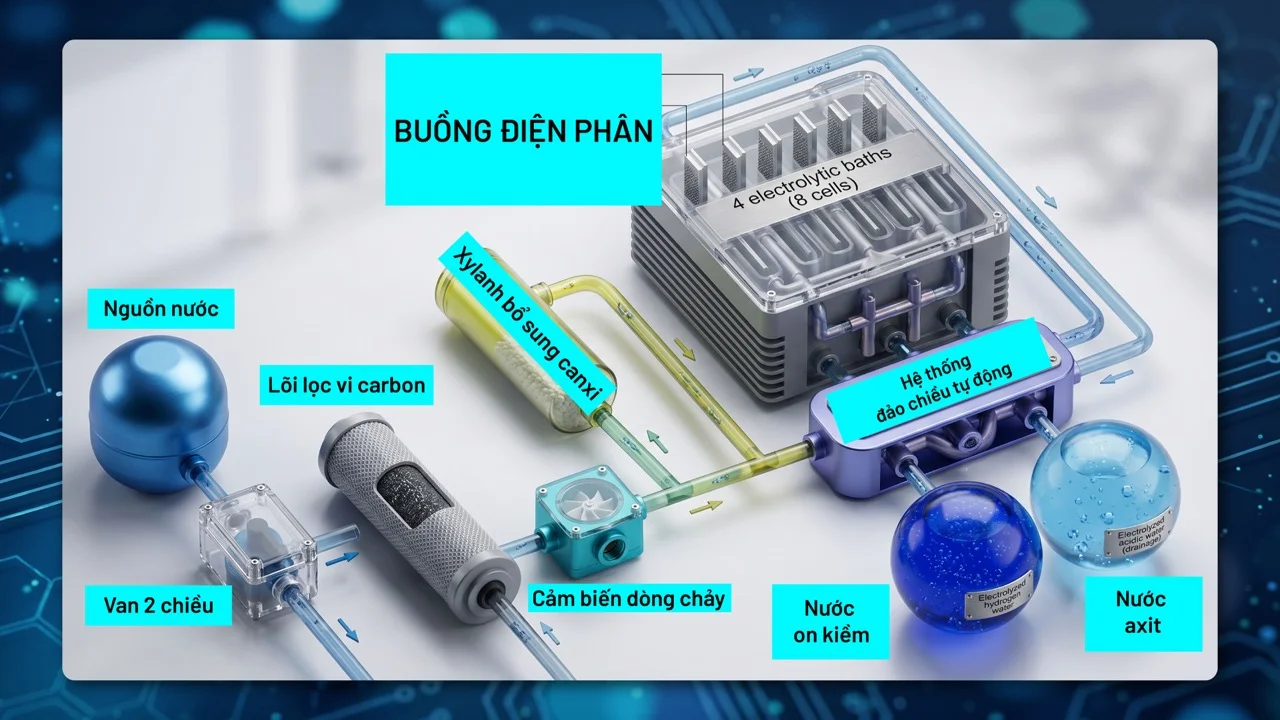 Máy lọc nước ion kiềm Trim Ion hoạt động như thế nào?
