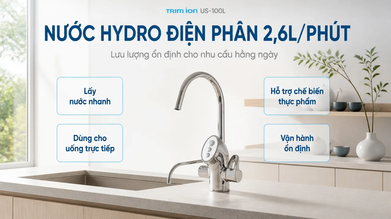 Máy lọc nước ion kiềm Trim Ion US-100L 14 Nước hydro điện phân