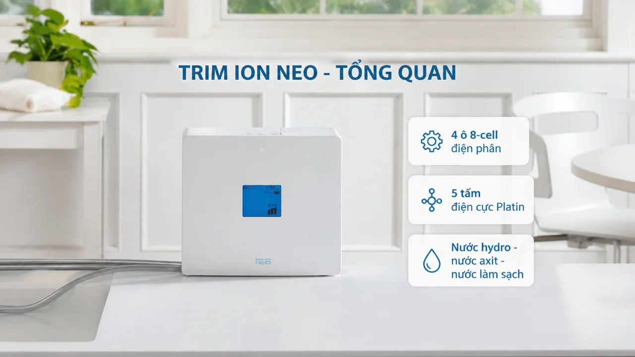 Máy lọc nước ion kiềm TRIM ION NEO 17 Trim Ion Neo phù hợp cho sinh hoạt hằng ngày