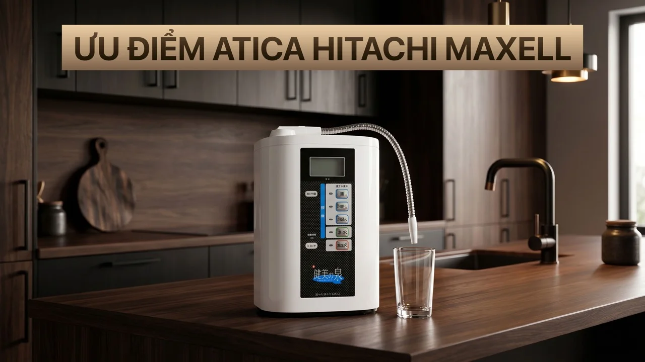 Ưu điểm của máy lọc nước ion kiềm Atica Hitachi Maxell