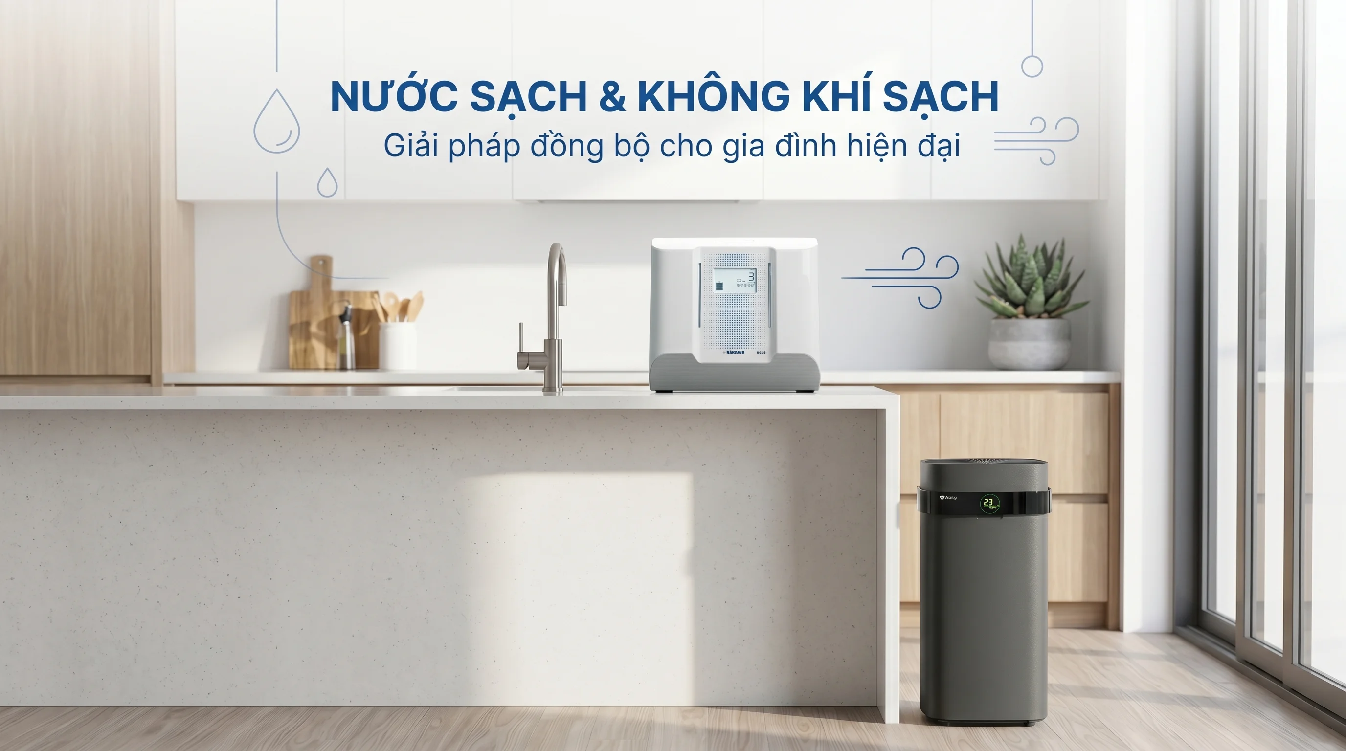 Combo máy lọc nước ion Kiềm HAKAWA HA-23 và máy lọc không khí Airdog X5D 14 Tổng quan combo sản phẩm máy lọc nước ion kiềm Hakawa HA-23 và máy lọc không khí Airdog X5D
