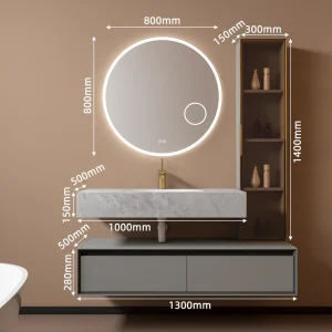 Kích thước bộ tủ lavabo Hakawa V-6105