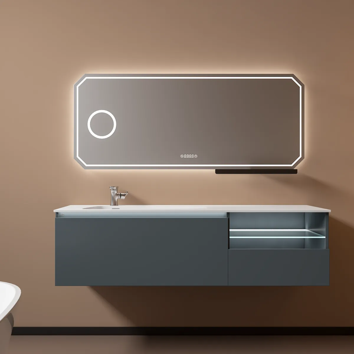 Bộ tủ lavabo Hakawa V-6115 màu xanh Moroccan