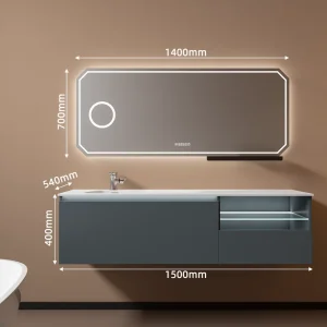Bộ tủ lavabo Hakawa V-6115 xanh Moroccan, chậu đá liền khối 9 Kích thước bộ tủ lavabo Hakawa V-6115