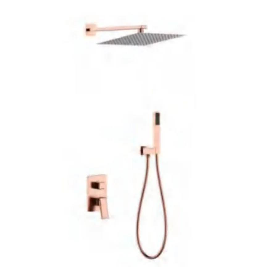 Bộ sen âm tường nóng lạnh Hakawa HK-SA21 1 Bộ sen âm tường nóng lạnh Hakawa HK-SA21 màu vàng hồng xước